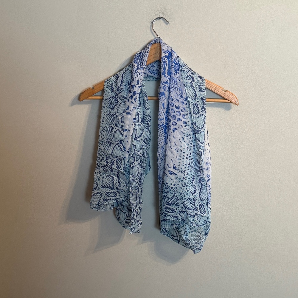 BCBGMaxAzria Silk Scarf in Blue Depths